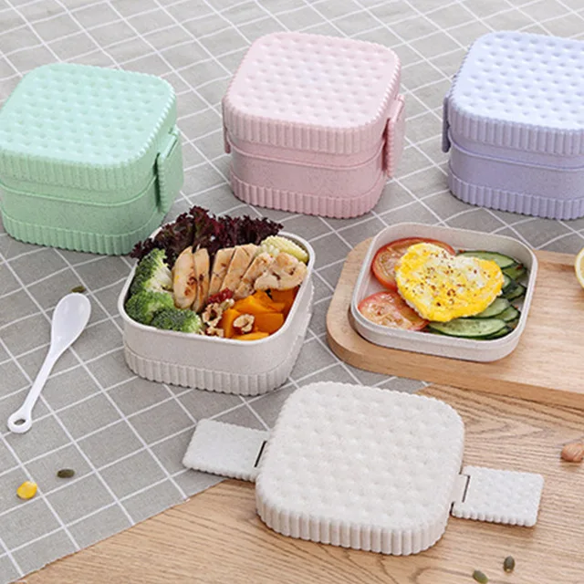 650 мл школьный Ланч бокс для детей японские Bento коробки пшеничная соломенная