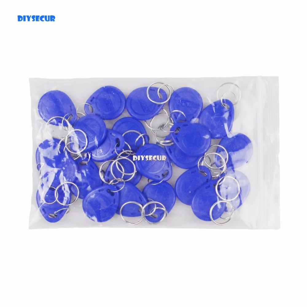 

DIYSECUR 10pcs Blue125Khz RFID Card Keyfobs For Access Control System And Other RFID Reader Use
