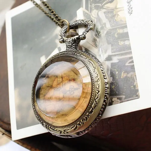 Часы Сапфир 2016 Relogio Feminino Новый Reloj Смотреть Женщин Чай Карту Карман Ожерелье