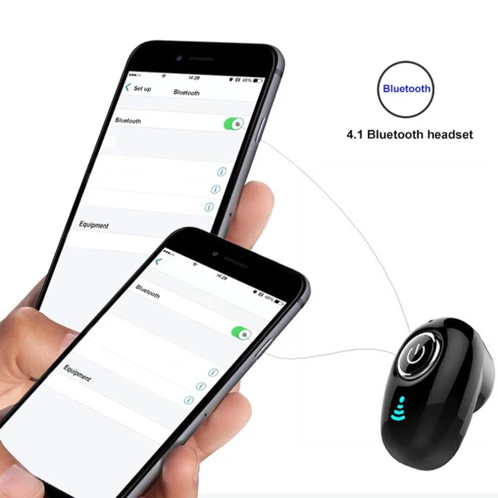 Мини беспроводные Bluetooth наушники в ухо стерео V4.1 гарнитура для смартфонов