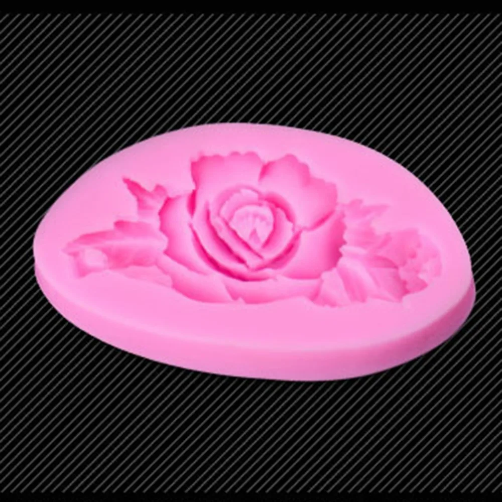 Оптовая продажа 3D Силиконовая форма роза искусственная помадка для торта