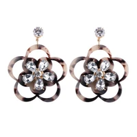 bk new fashion simple acrylic flower earrings for women trendy jewelry elegant drop earrings vintage maxi earrings 3 colors