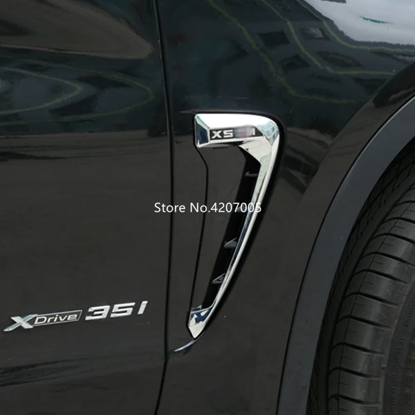 For BMW X Series X5 F15 X5M F85 Shark Gills Side Vent Stickers ABS Carbon Fiber Style Car Front Fender Air Cover Trim | Автомобили и