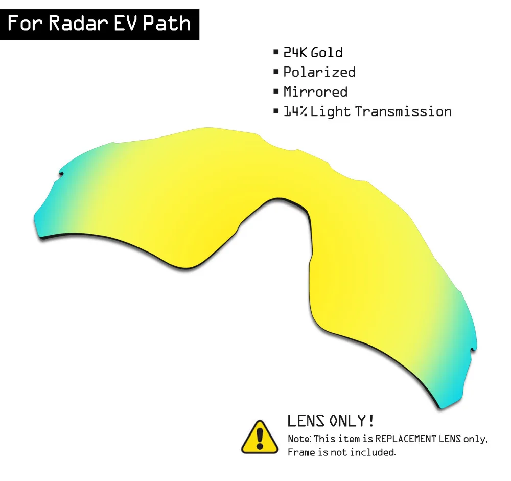 SmartVLT Polarisierte Sonnenbrille Ersatz Linsen für Oakley Radar EV Pfad-24 K Gold