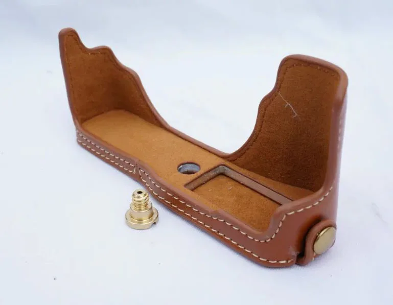 Brown no Strap Горячая камера видео сумка PU корпус Половина захвата для Fujifilm Fuji X70 цифровой камеры - Цвет: Brown no Strap