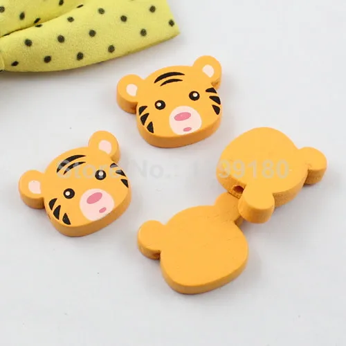 50 шт./лот оптовая продажа деревянные бусины без свинца с тигром для