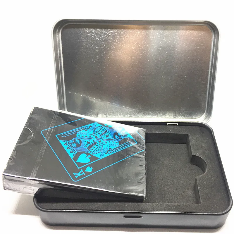 Высококачественный пластиковый покер с жестяной коробкой водонепроницаемые
