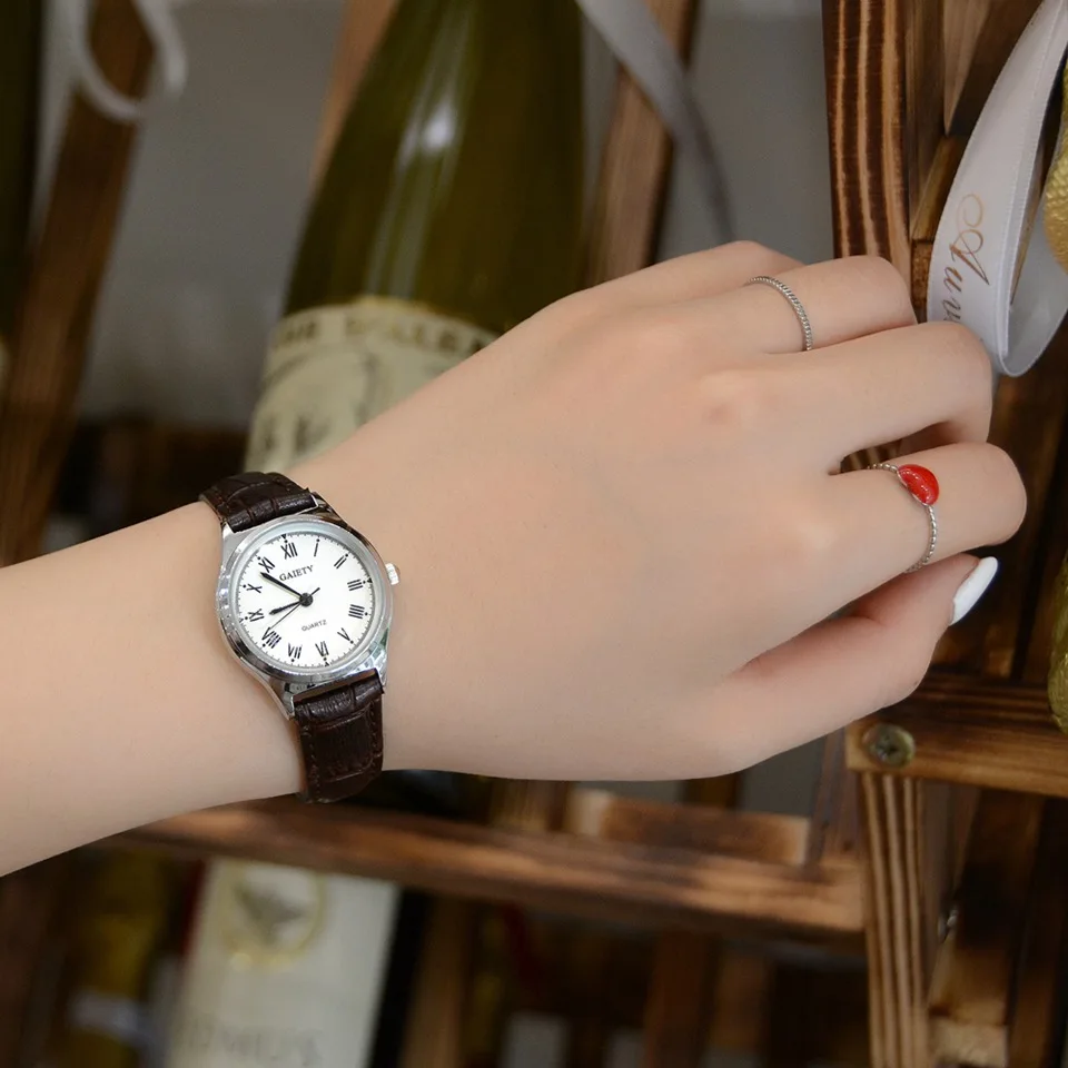 Женские часы Gaiety спортивные кварцевые с кожаным ремешком повседневные наручные -