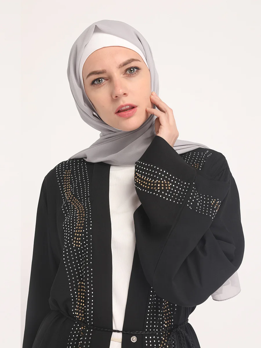 Роскошный мусульманский кардиган, украшенный бусинами, abaya, длинное кимоно, длинные халаты, Jubah, Дубай, Ближний Восток, Арабский исламский наряд