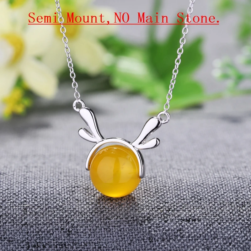 925 Sterling Silver 10-11mm Pearl or Round Bead Semi Mount Pendant Necklace Setting Fine Jewelry Wholesale | Украшения и