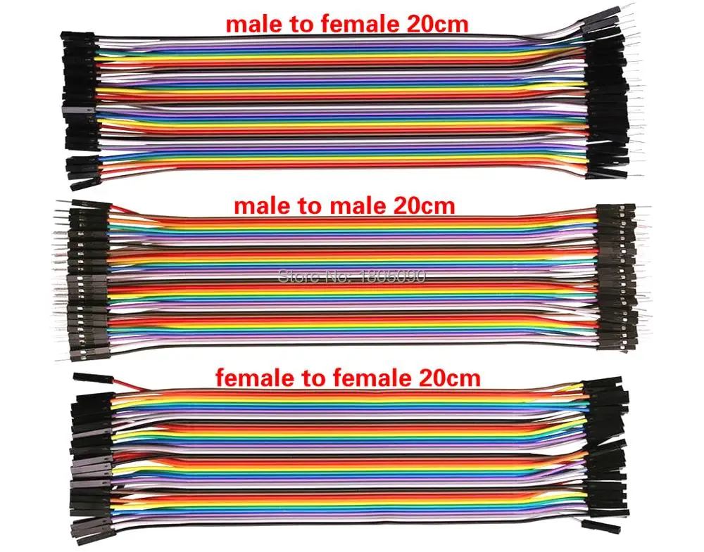 

120pcs/Lot Dupont line 20cm male to male + male to female + female to female jumper wire Dupont cable for arduino Free shipping