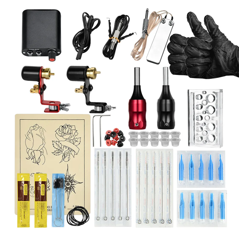Rotary Tattoo Machine Shader& Liner Assorted Tatoo Motor Gun Kits Supply Permanent Makeup Maquiagem Tool Set For Artists