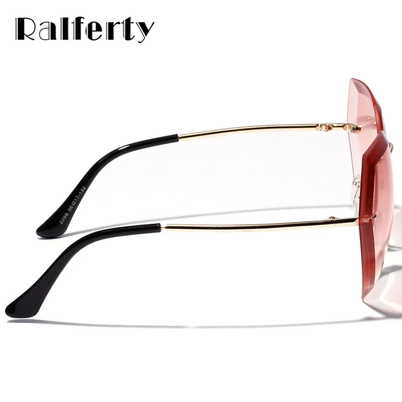 Ralferty женские шестигранные Солнцезащитные очки прозрачные розовые синие