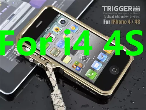 Чехол для iphone 5 класса люкс триггер металлический чехол-бампер для телефона для iphone 5, 5s, se 4 4S Алюминий Роботизированный чехол для троса для iphone 4 - Цвет: Gold for IP 4 4S