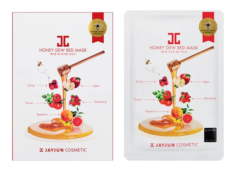 red mask 5pcs JAYJUN Cosmetic Honey dew mask Hydrating Moisturizing Mask Repair damaged skin Korea Facial mask - Цвет: red mask