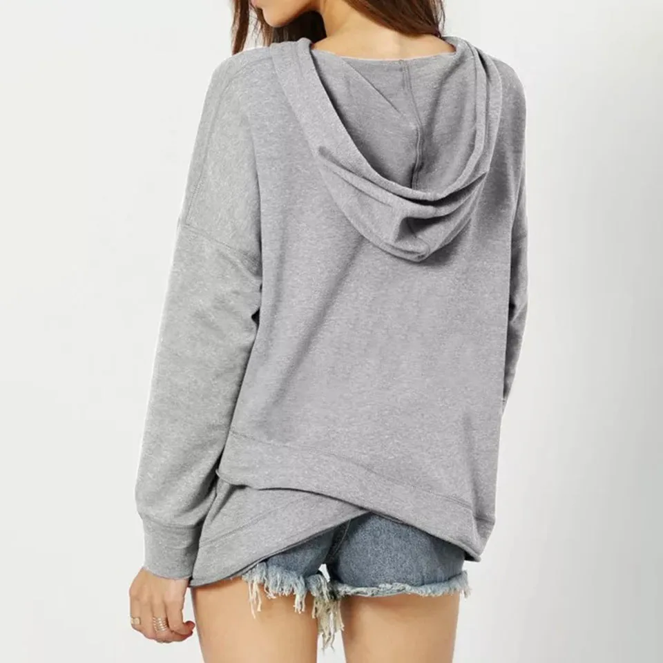 Серый худи неправильной формы серая Толстовка Красный пуловер Sueter Mujer 2021 на