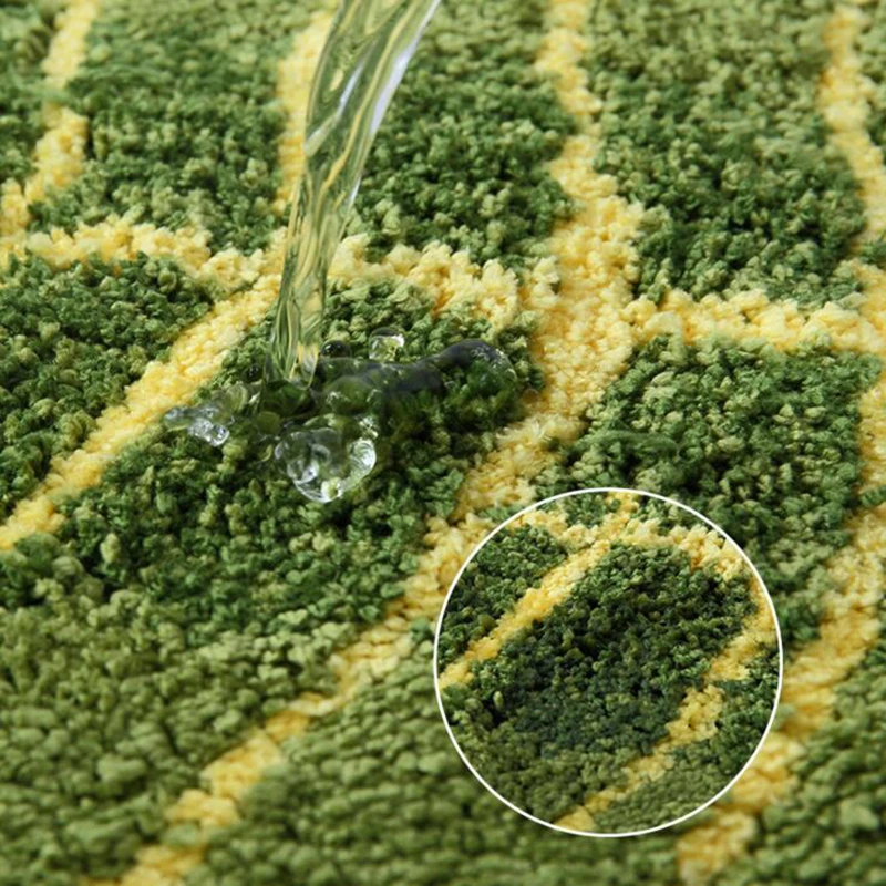 Green Leaves Mats Polyester Home Hallway Bedroom Kitchen Floor Rugs Non-slip Thick Carpet Absorbent Bath Mat High Qiality | Дом и сад