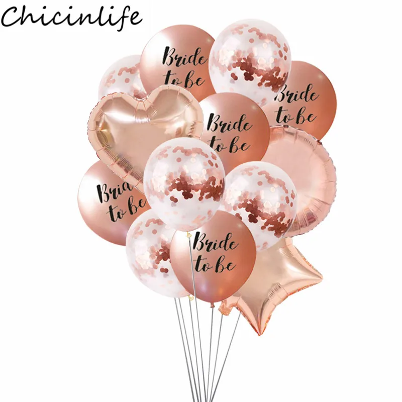 

Chicinlife 12inch Rosegold Bride To Be Latex Balloons Bachelorette Hen Party Bridal Shower Wedding Theme Decoration Supplies