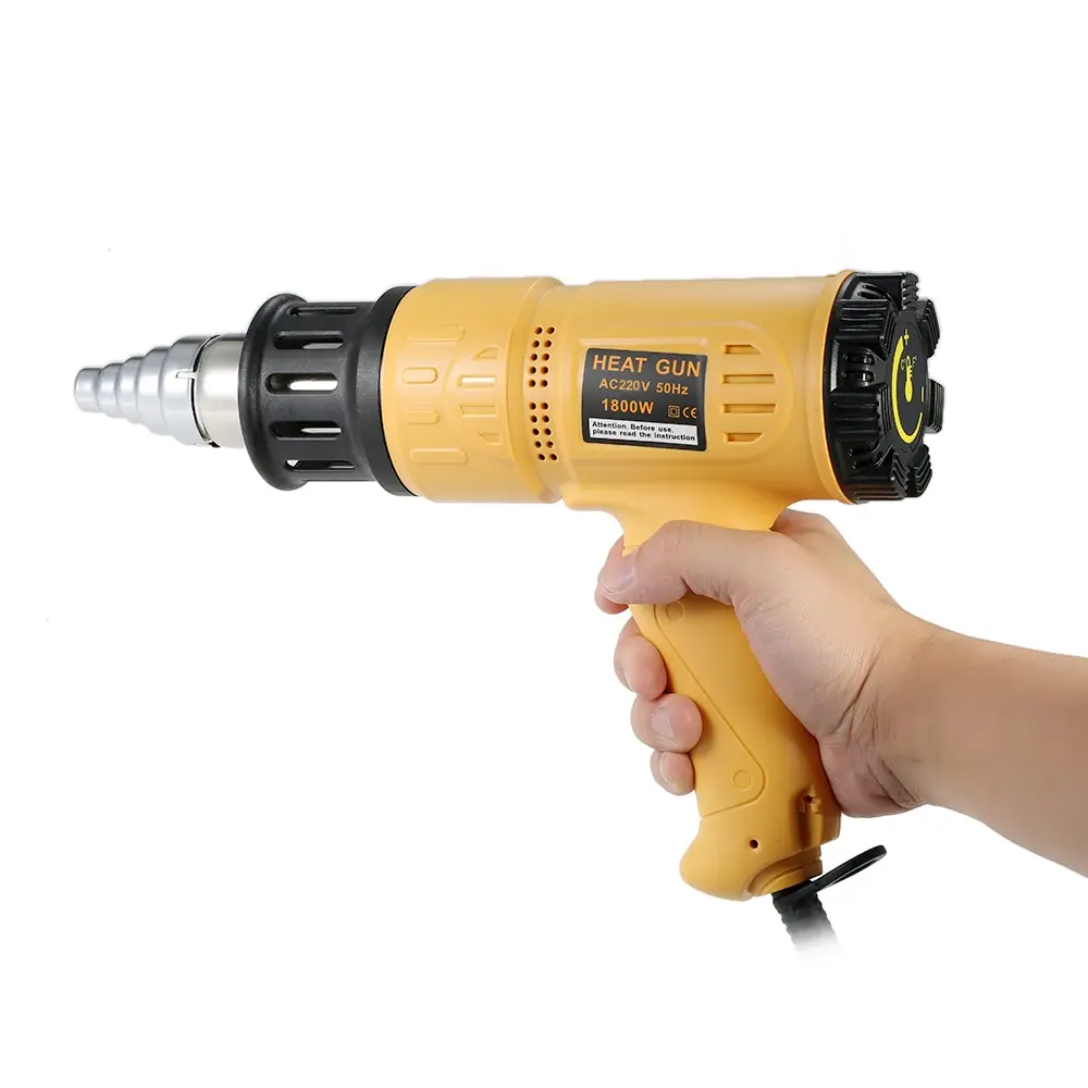 1800W Adjustable Temperature Hot Air Gun Industrial Heat gun Fast Heating Shrink Blower hot soldering tool 4 Nozzle | Инструменты