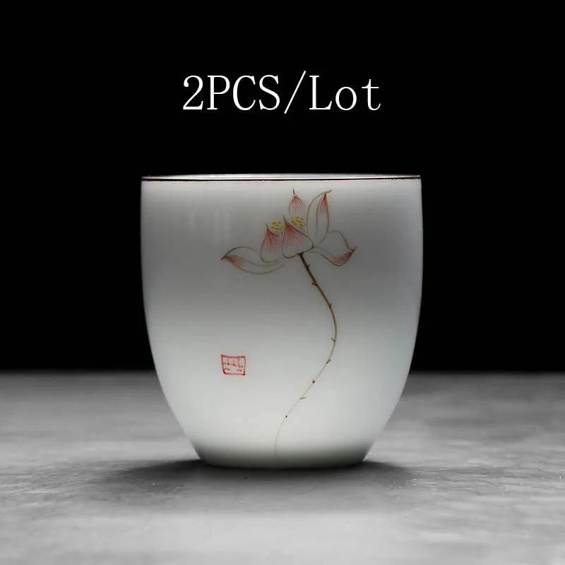2 шт./лот китайский стиль ручная роспись винтажный узор чашка керамика белый