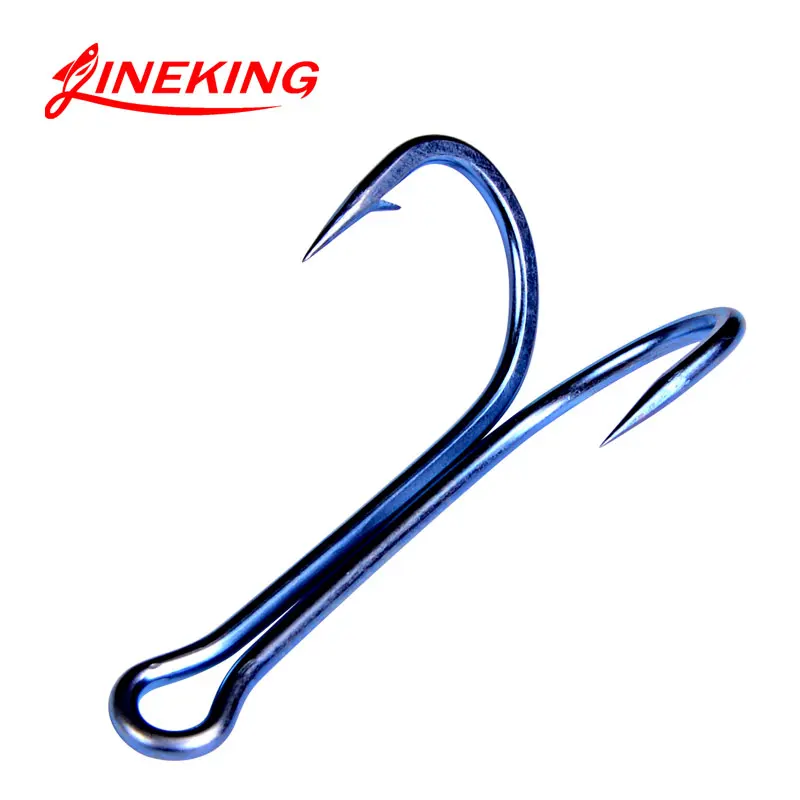 

LINEKING 20pcs/lot long shank duple hook high Carbon Steel Barbed Hook Crank Double Hook fishing tackle For Bass soft lures