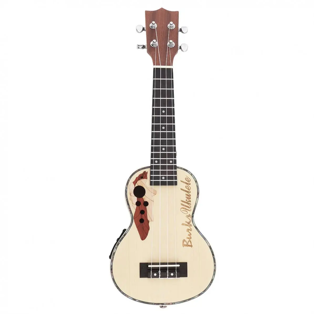 21 дюймов Ель эквалайзер сопрано Ukelele 15 Лада электроакустическая 4 струны гитара музыкальный инструмент со встроенным эквалайзером звукоснимателя