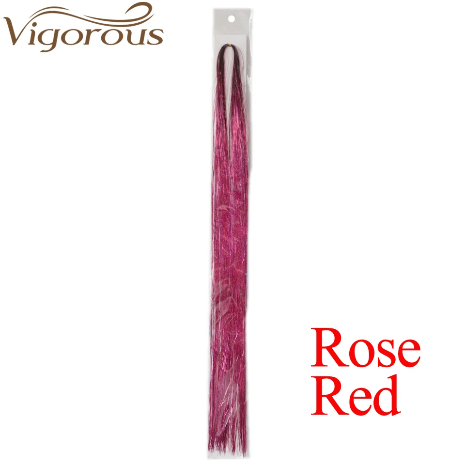Rose-Red Яркие цветные блестящие накладные волосы с блеском, синтетические накладные волосы, аксессуары для волос - Цвет: Rose-Red