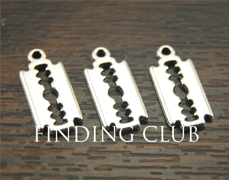 50 шт. металлические подвески для браслета серебряного цвета|charm antique silver|blade charmcharms