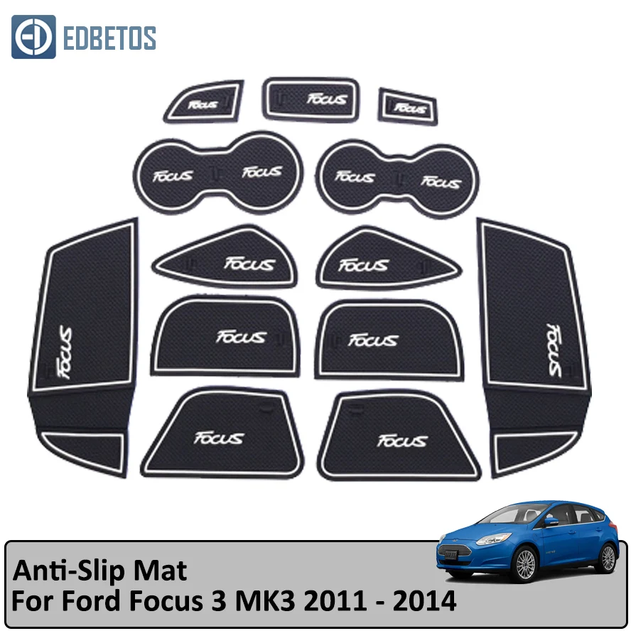 Противоскользящий коврик для Ford Focus 3 MK3 2011 2012 2013 Pre-facelift ST RS Gate Slot Coaster анти-грязный Коврик для двери 13 шт