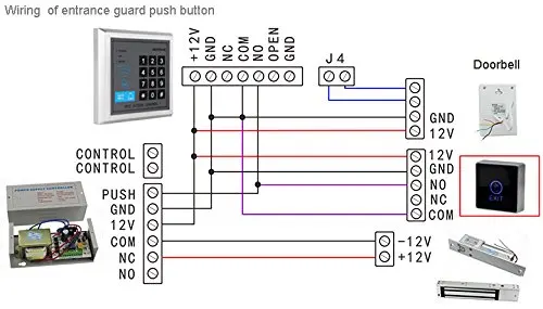 

Black Touch button 12V NC NO Door Exit Release Button Switch For Access Control With LED Square Type