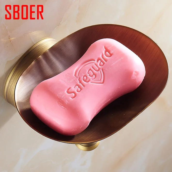 Новейший Стиль античная латунь отделка настенный держатель для мыла Ванная