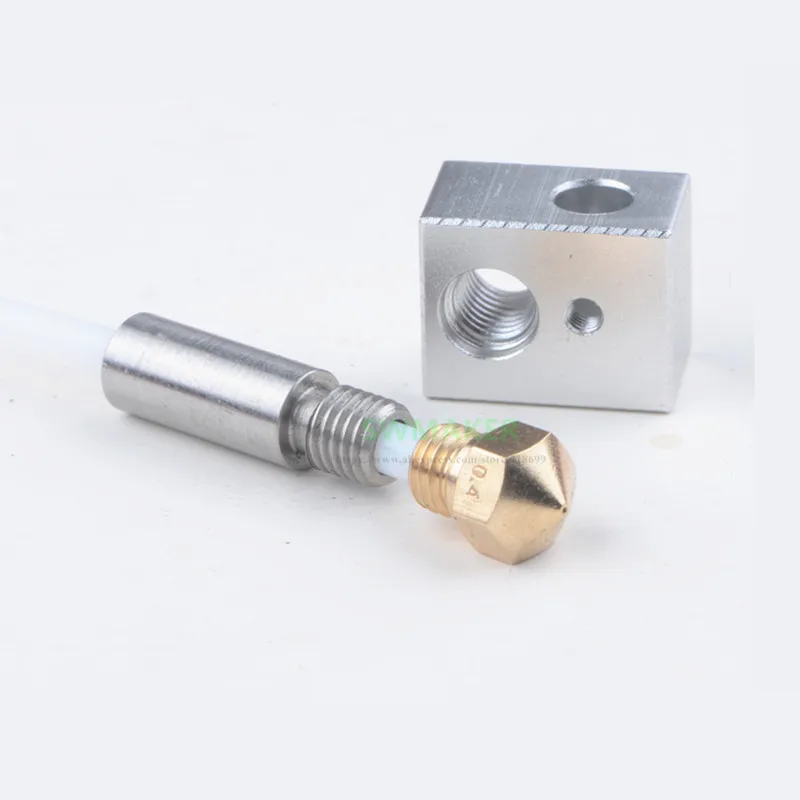 MK10 экструдер hotend M7 резьба 0 4 мм сопло горловой нагревательный блок для FlashForge