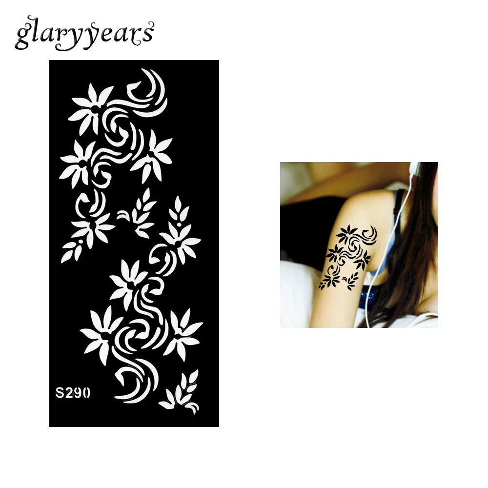 1 шт. черный цвет хна трафарет для татуировки красота женщин рука боди Арт