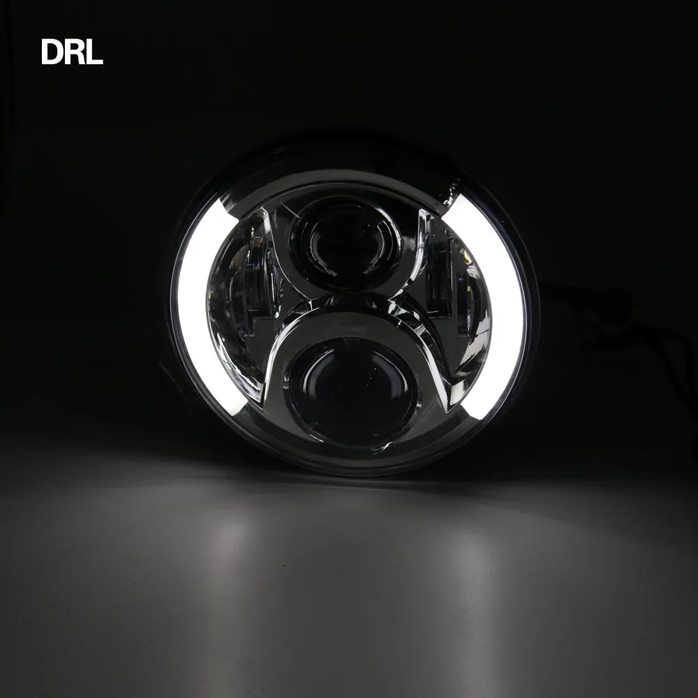 7 &quotдюймовый круглый светодиодный светильник с DRL &amp Hi/короче спереди и длиннее