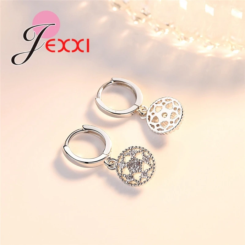 Высокое качество Австрийские кристаллы 925 Висячие серьги из серебра пробы