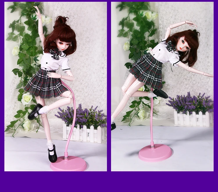 Bjd Подставка для куклы Suporte Гибкая поддержка для куклы Bjd 1/3 белый/черный/розовый металлический держатель дисплея кронштейн для кукол аксессуары