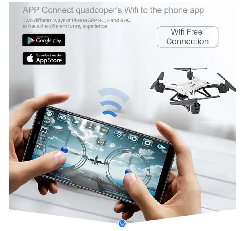 Радиоуправляемый вертолет KY601S Дрон с 1080 P wifi камерой FPV складной квадрокоптер