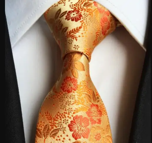

2017 Fashion Design 8cm Young Tie Chinese Stylish Golden Floral Neckties High Quality Gentlemen Woven Gravata for Men