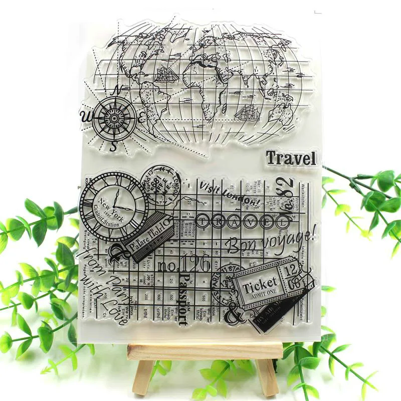 

Travel Transparent Clear Silicone Stamps for DIY Scrapbooking/Card Making/Kids Fun Decoration Supply