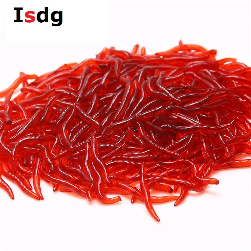 Isdg 50 шт./лот пахнущая красная червячная приманка 35 мм 0 25 г Мягкая для ловли карпа