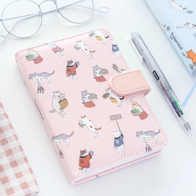 Оригинальный кожаный блокнот MIRUI в твердой обложке милый мультяшный Кот мини