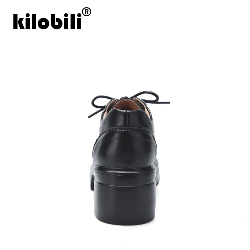 Kilobili/2019 г. весенние женские туфли лодочки обувь на платформе со шнуровкой