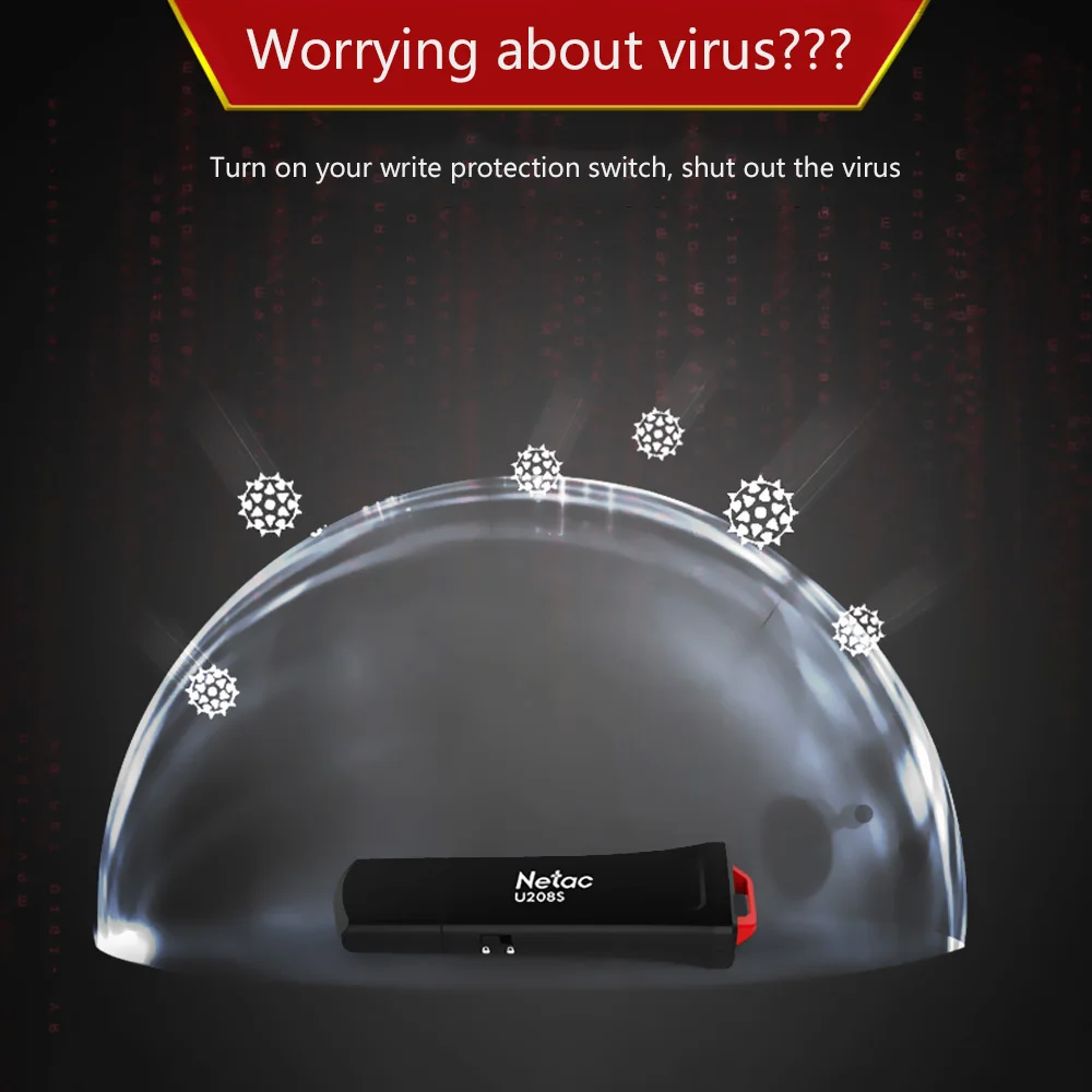 Netac USB флеш-накопитель с защитой USB 2,0 флеш-накопитель USB накопитель U208S 8 г 16 г 32 г карта памяти флэш-диск