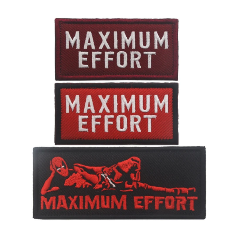 Максимальное усилие вышивка патч вышитые патчи Военная Тактическая плечевая