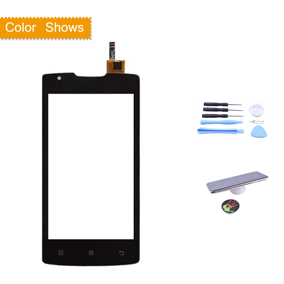 black with gift Для lenovo A1000 A 1000 сенсорный экран дигитайзер Сенсорная панель сенсор передняя внешняя стеклянная линза A1000 сенсорный экран без lcd 4,0" - Цвет: black with gift