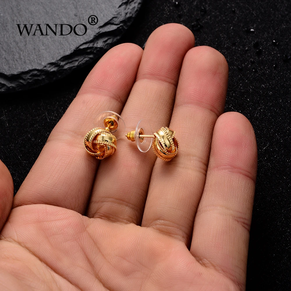 WANDO маленький новый Эфиопский серьги с золотым шариком золотое покрытие