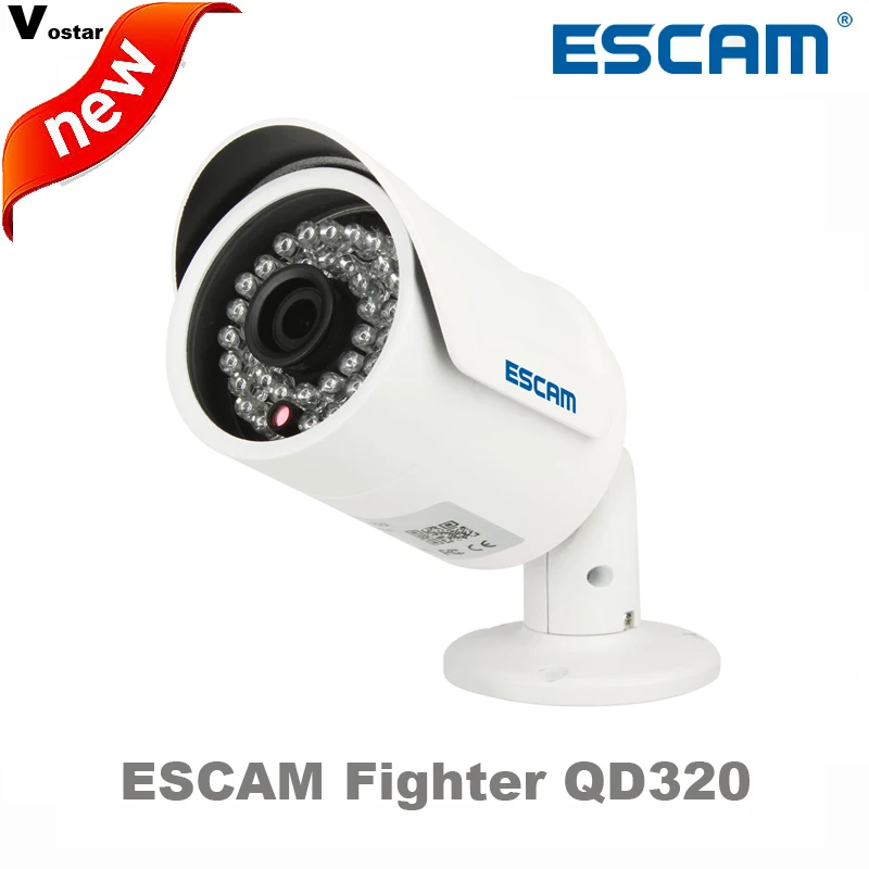 Escam истребитель qd320 H.264 1/4 CMOS IP Камера 3.6 мм объектив Водонепроницаемый ИК 10 м