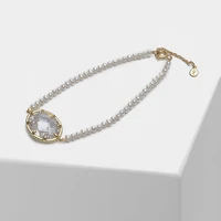 amorita boutique 925 oval design fashion pearl bracelet