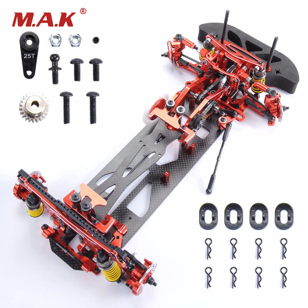 

1/10 Alloy & Carbon Fiber 078055B G4 RC 4WD HSP Drift Racing Car Frame Body Kit RC Control Car DIY Red Blue and Black