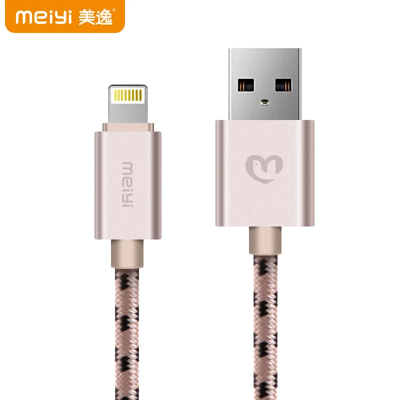 MEIYI M15 0 5 М металлический штекер цветной нейлоновый Плетеный USB кабель для iPhone 8 7 6 6s